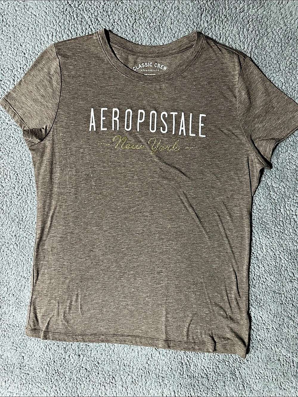 Aeropostale Women’s XL Brown Classic Crew New York Graphic T-Shirt